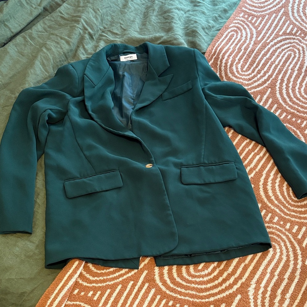 Showpo Teal Single-Button Notched Lapel Blazer